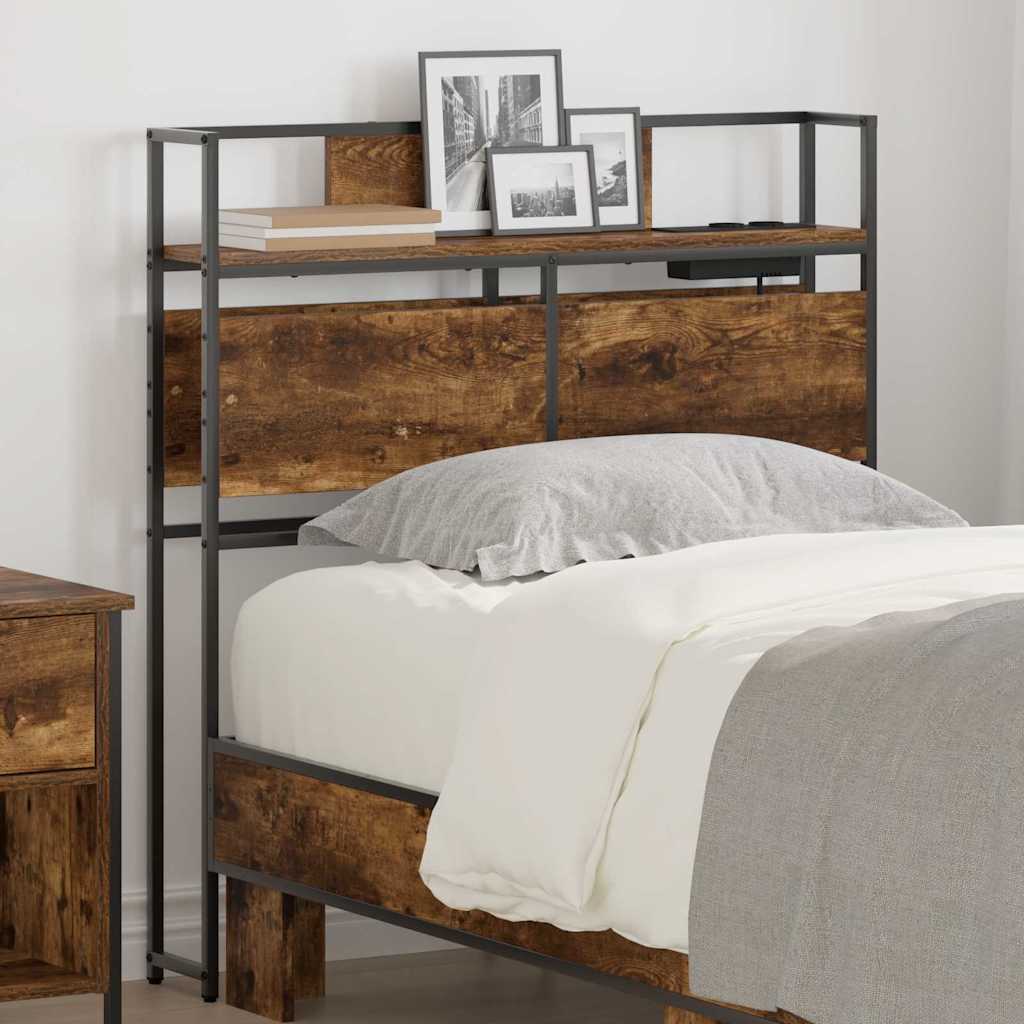 vidaXL Stauraum-Kopfteil mit Regal Räuchereiche 100 cm Holzwerkstoff