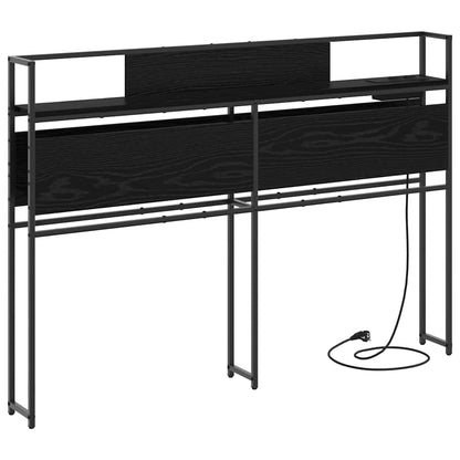 vidaXL Stauraum-Kopfteil Schwarz Eichen-Optik 120 cm Holzwerkstoff