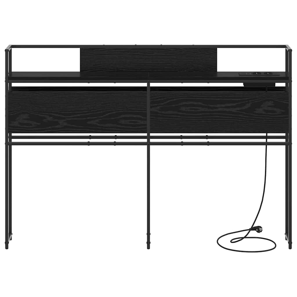 vidaXL Stauraum-Kopfteil Schwarz Eichen-Optik 120 cm Holzwerkstoff