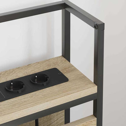 Stauraum-Kopfteil mit Regal Sonoma-Eiche 120 cm Holzwerkstoff