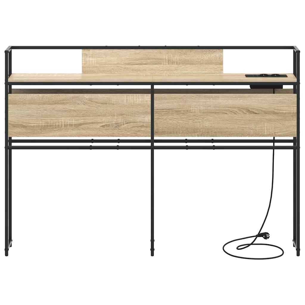 Stauraum-Kopfteil mit Regal Sonoma-Eiche 120 cm Holzwerkstoff