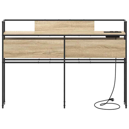 Stauraum-Kopfteil mit Regal Sonoma-Eiche 120 cm Holzwerkstoff