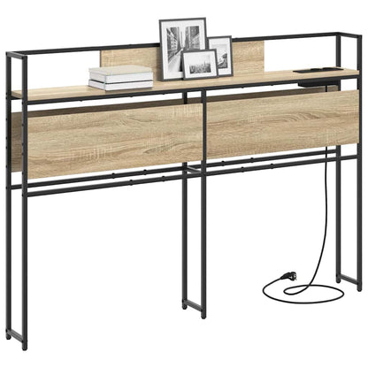 Stauraum-Kopfteil mit Regal Sonoma-Eiche 120 cm Holzwerkstoff