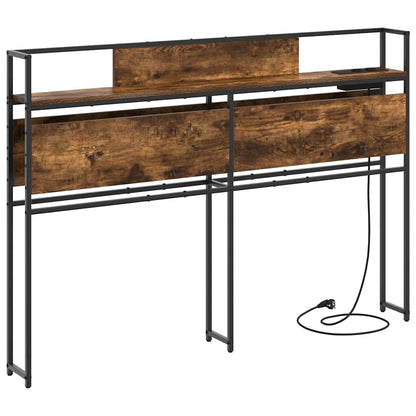 Stauraum-Kopfteil mit Regal Räuchereiche 120 cm Holzwerkstoff