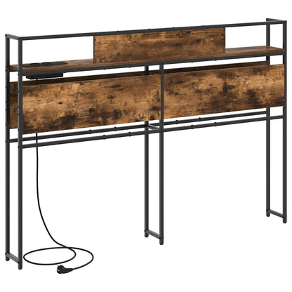 Stauraum-Kopfteil mit Regal Räuchereiche 120 cm Holzwerkstoff