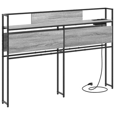vidaXL Stauraum-Kopfteil mit Regal Grau Sonoma 120 cm Holzwerkstoff