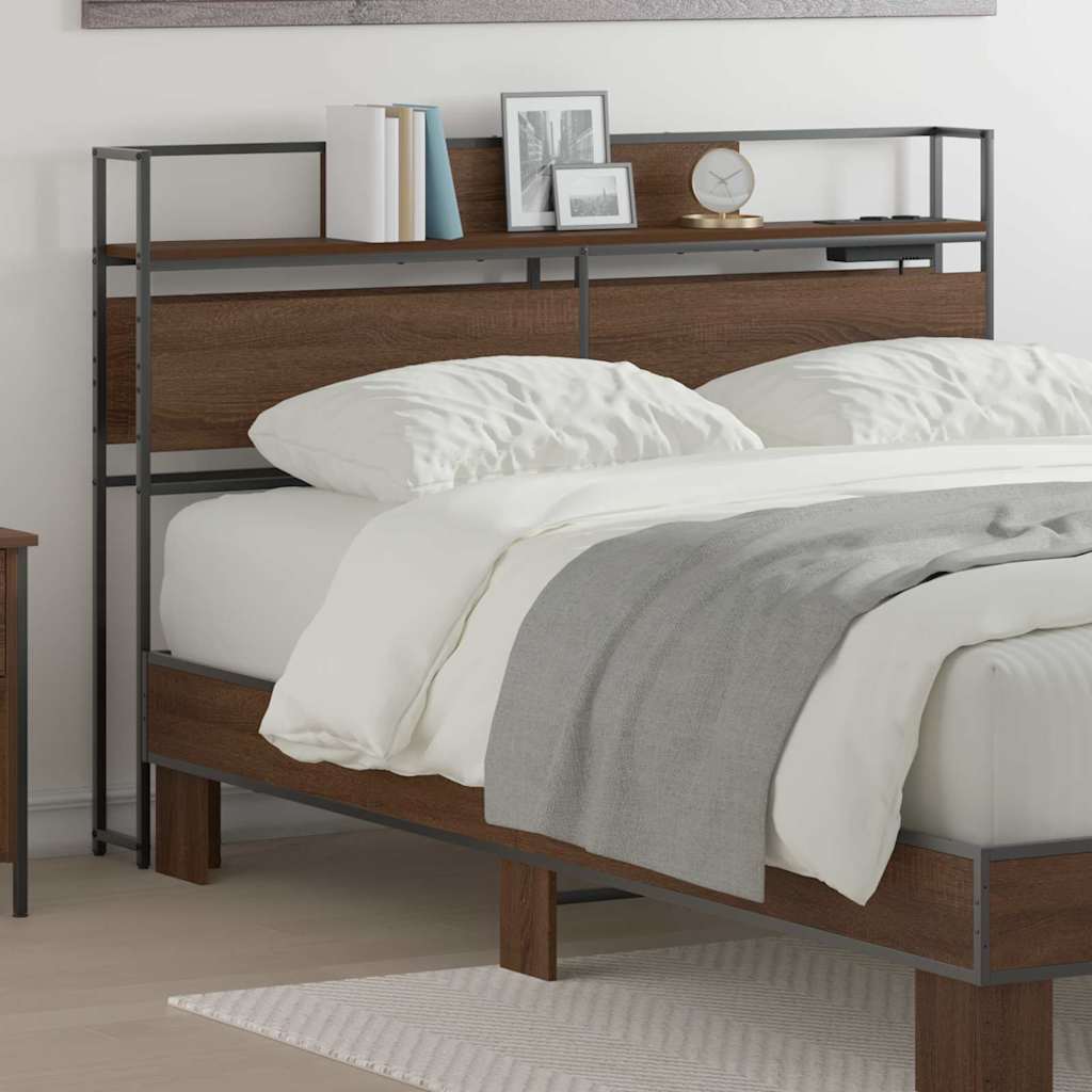 Stauraum-Kopfteil Braun Eichen-Optik 120 cm Holzwerkstoff