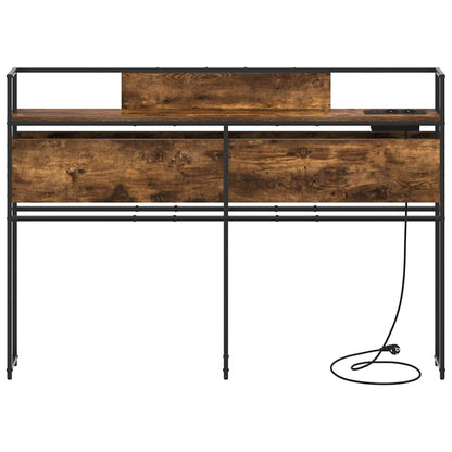vidaXL Stauraum-Kopfteil mit Regal Räuchereiche 135 cm Holzwerkstoff