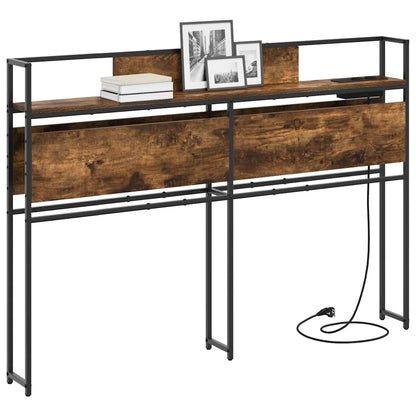 vidaXL Stauraum-Kopfteil mit Regal Räuchereiche 135 cm Holzwerkstoff