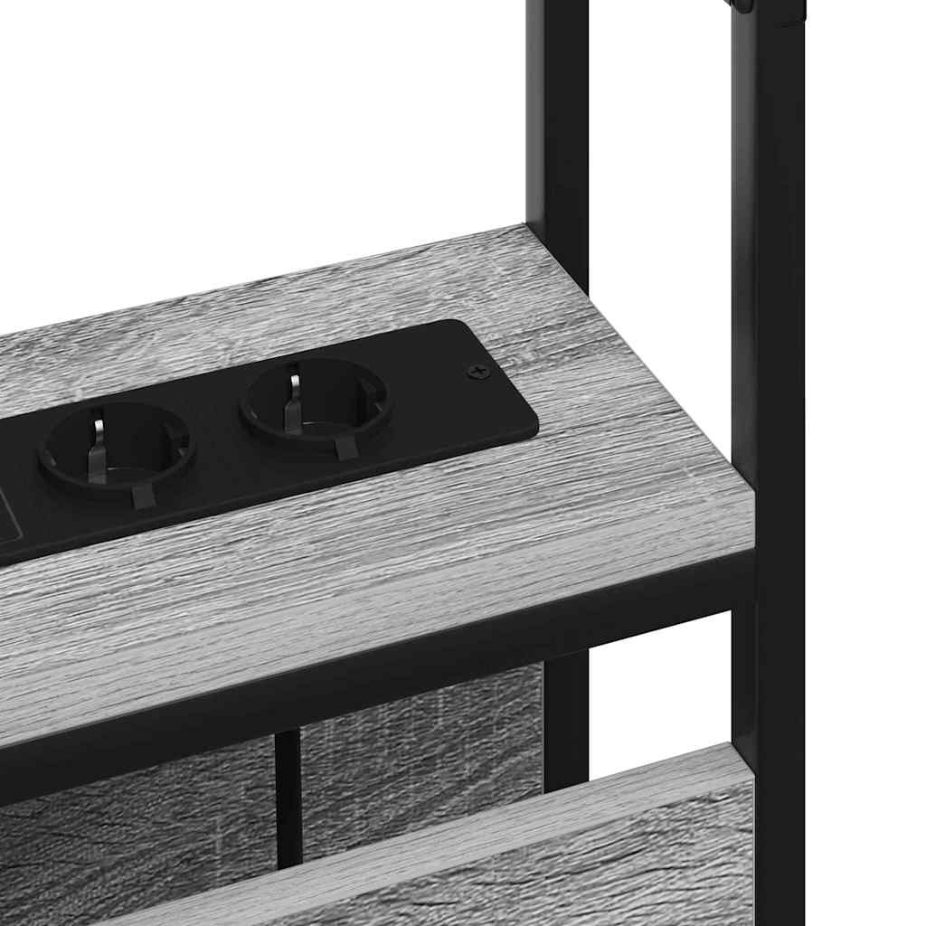 vidaXL Stauraum-Kopfteil mit Regal Grau Sonoma 135 cm Holzwerkstoff