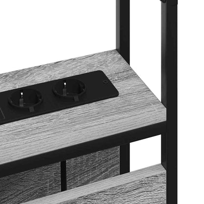 vidaXL Stauraum-Kopfteil mit Regal Grau Sonoma 135 cm Holzwerkstoff