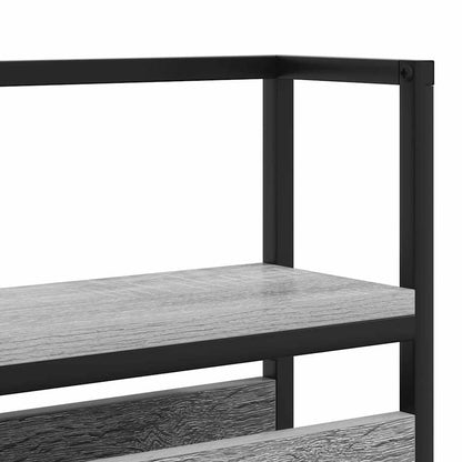 vidaXL Stauraum-Kopfteil mit Regal Grau Sonoma 135 cm Holzwerkstoff