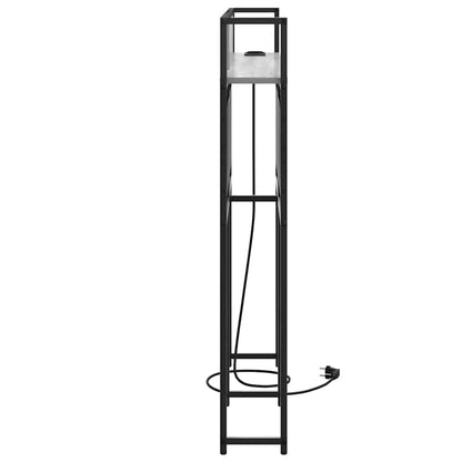 vidaXL Stauraum-Kopfteil mit Regal Grau Sonoma 135 cm Holzwerkstoff