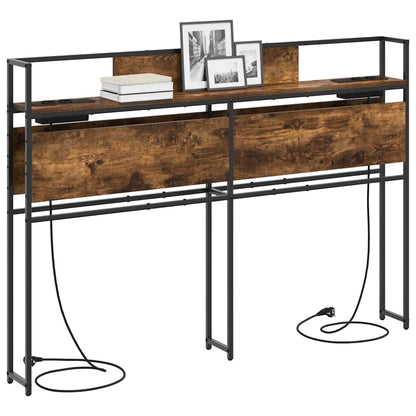 vidaXL Stauraum-Kopfteil mit Regal Räuchereiche 140 cm Holzwerkstoff