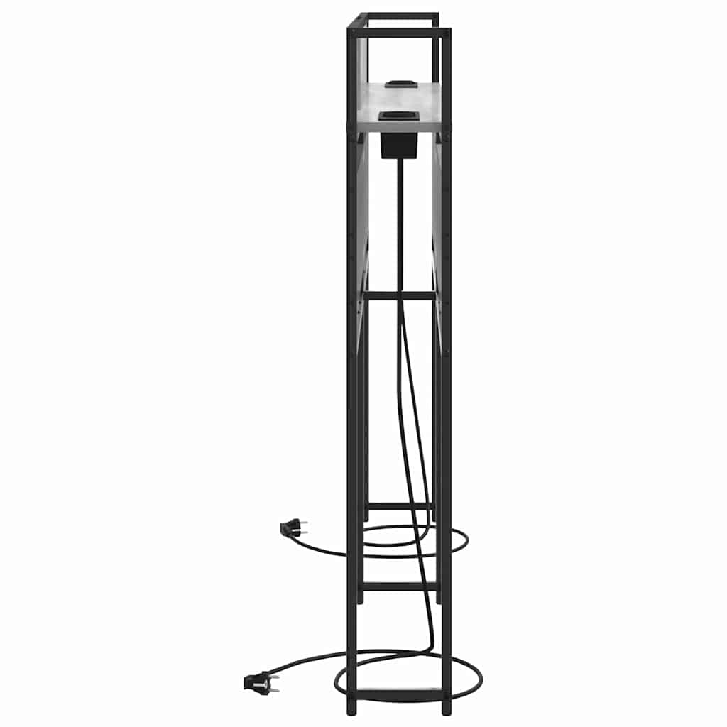 vidaXL Stauraum-Kopfteil mit Regal Grau Sonoma 140 cm Holzwerkstoff
