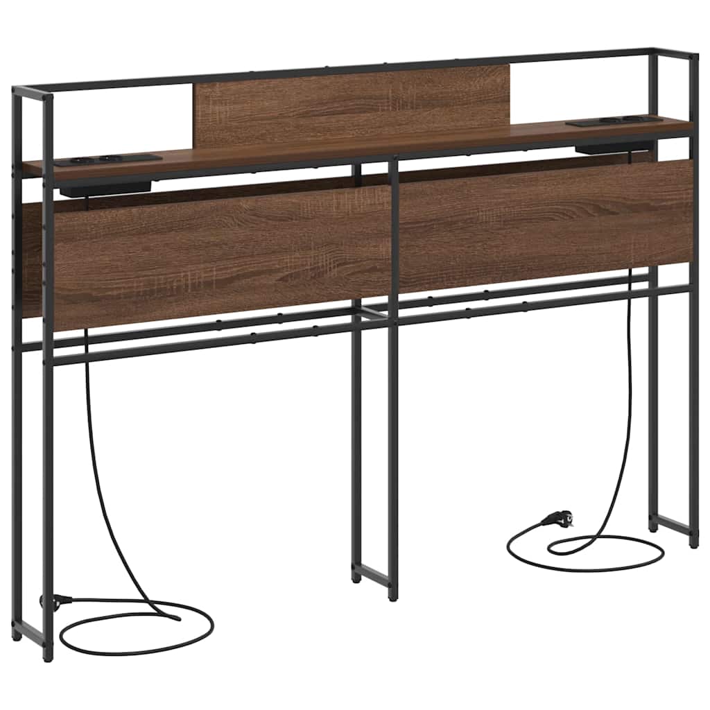 vidaXL Stauraum-Kopfteil Braun Eichen-Optik 140 cm Holzwerkstoff