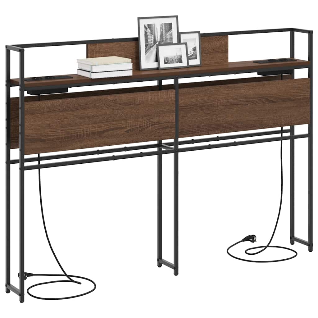 vidaXL Stauraum-Kopfteil Braun Eichen-Optik 140 cm Holzwerkstoff