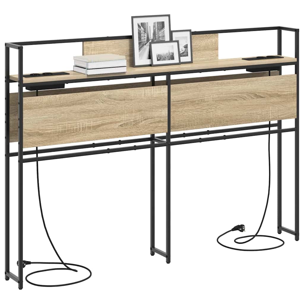 vidaXL Stauraum-Kopfteil mit Regal Sonoma-Eiche 150 cm Holzwerkstoff