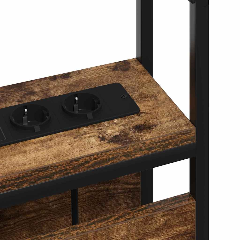 vidaXL Stauraum-Kopfteil mit Regal Räuchereiche 150 cm Holzwerkstoff