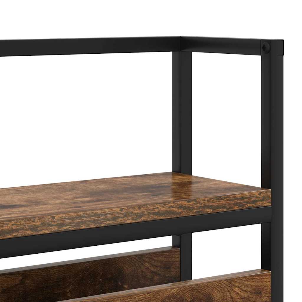 vidaXL Stauraum-Kopfteil mit Regal Räuchereiche 150 cm Holzwerkstoff