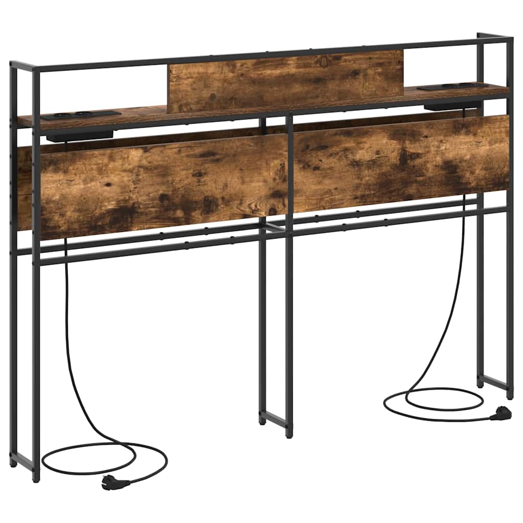 vidaXL Stauraum-Kopfteil mit Regal Räuchereiche 150 cm Holzwerkstoff
