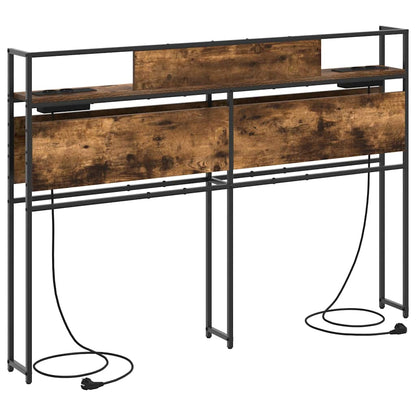 vidaXL Stauraum-Kopfteil mit Regal Räuchereiche 150 cm Holzwerkstoff