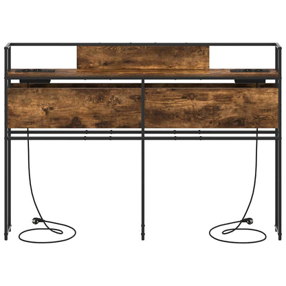 vidaXL Stauraum-Kopfteil mit Regal Räuchereiche 150 cm Holzwerkstoff
