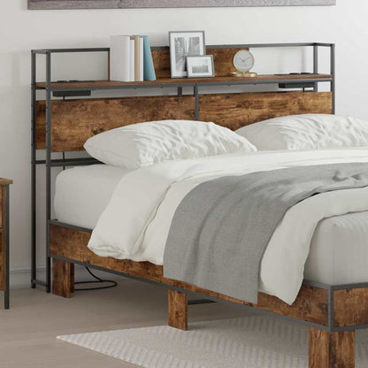 vidaXL Stauraum-Kopfteil mit Regal Räuchereiche 160 cm Holzwerkstoff