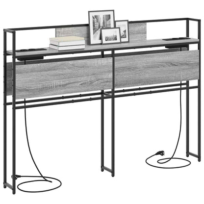 vidaXL Stauraum-Kopfteil mit Regal Grau Sonoma 160 cm Holzwerkstoff