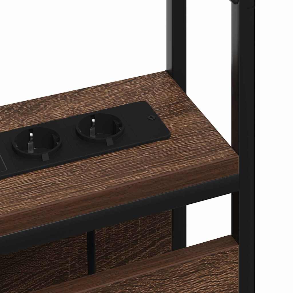 Stauraum-Kopfteil Braun Eichen-Optik 160 cm Holzwerkstoff