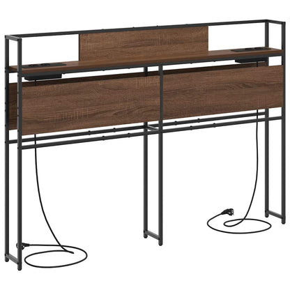 Stauraum-Kopfteil Braun Eichen-Optik 160 cm Holzwerkstoff