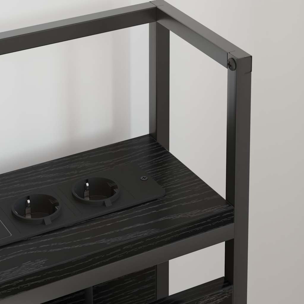 vidaXL Stauraum-Kopfteil Schwarz Eichen-Optik 180 cm Holzwerkstoff