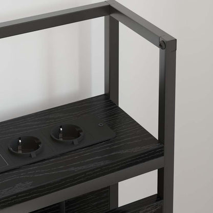 vidaXL Stauraum-Kopfteil Schwarz Eichen-Optik 180 cm Holzwerkstoff