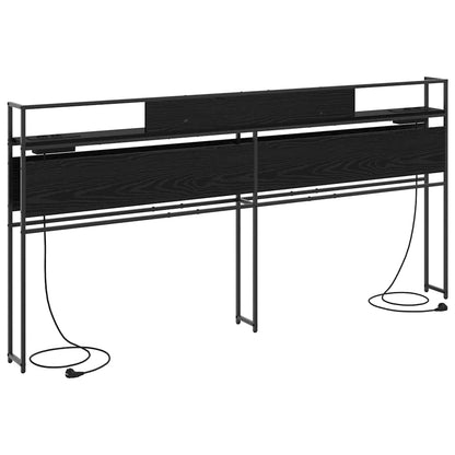 vidaXL Stauraum-Kopfteil Schwarz Eichen-Optik 180 cm Holzwerkstoff