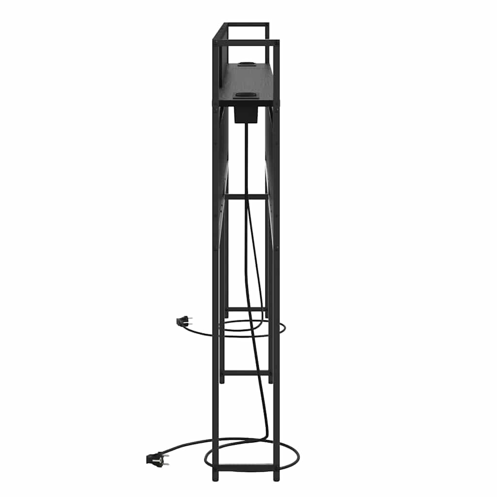 vidaXL Stauraum-Kopfteil Schwarz Eichen-Optik 180 cm Holzwerkstoff