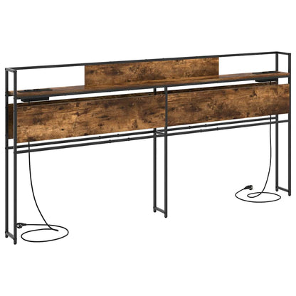 Stauraum-Kopfteil mit Regal Räuchereiche 180 cm Holzwerkstoff