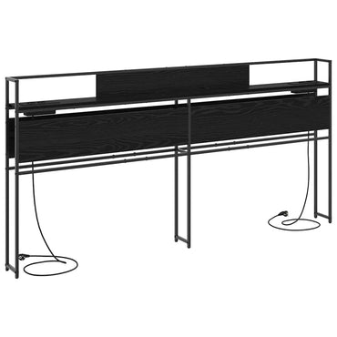 vidaXL Stauraum-Kopfteil Schwarz Eichen-Optik 200 cm Holzwerkstoff
