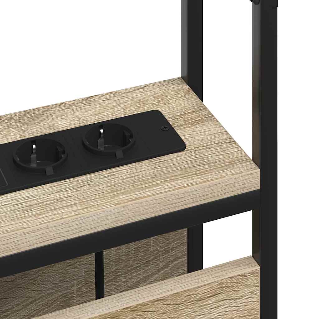 vidaXL Stauraum-Kopfteil mit Regal Sonoma-Eiche 200 cm Holzwerkstoff
