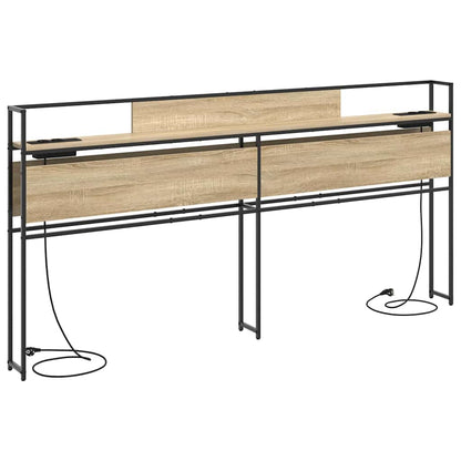 vidaXL Stauraum-Kopfteil mit Regal Sonoma-Eiche 200 cm Holzwerkstoff