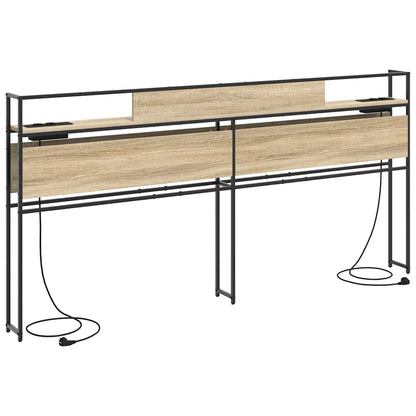 vidaXL Stauraum-Kopfteil mit Regal Sonoma-Eiche 200 cm Holzwerkstoff