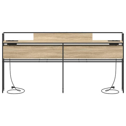 vidaXL Stauraum-Kopfteil mit Regal Sonoma-Eiche 200 cm Holzwerkstoff