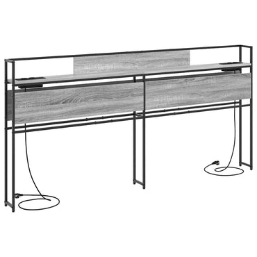 vidaXL Stauraum-Kopfteil mit Regal Grau Sonoma 200 cm Holzwerkstoff