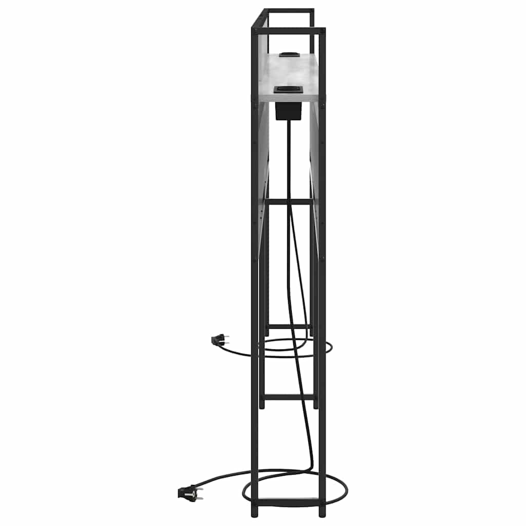 vidaXL Stauraum-Kopfteil mit Regal Grau Sonoma 200 cm Holzwerkstoff