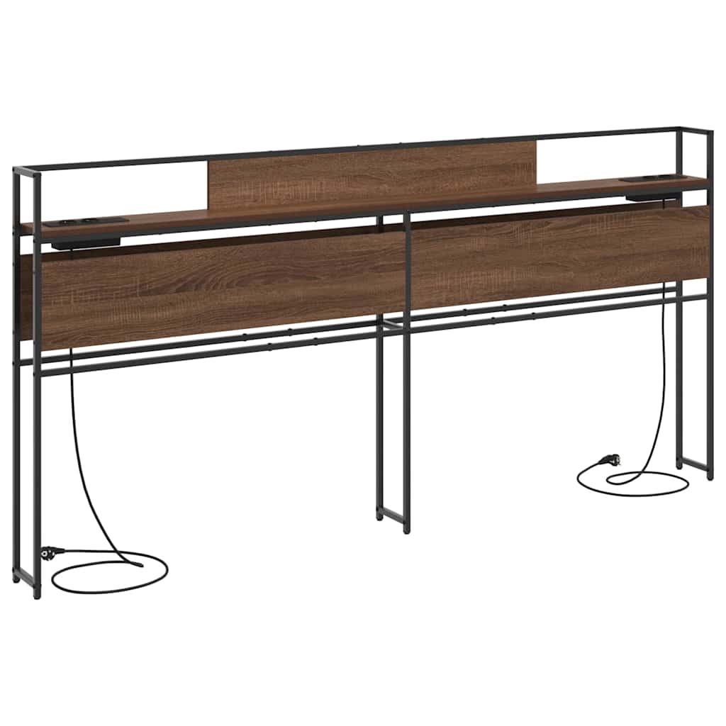 Stauraum-Kopfteil Braun Eichen-Optik 200 cm Holzwerkstoff