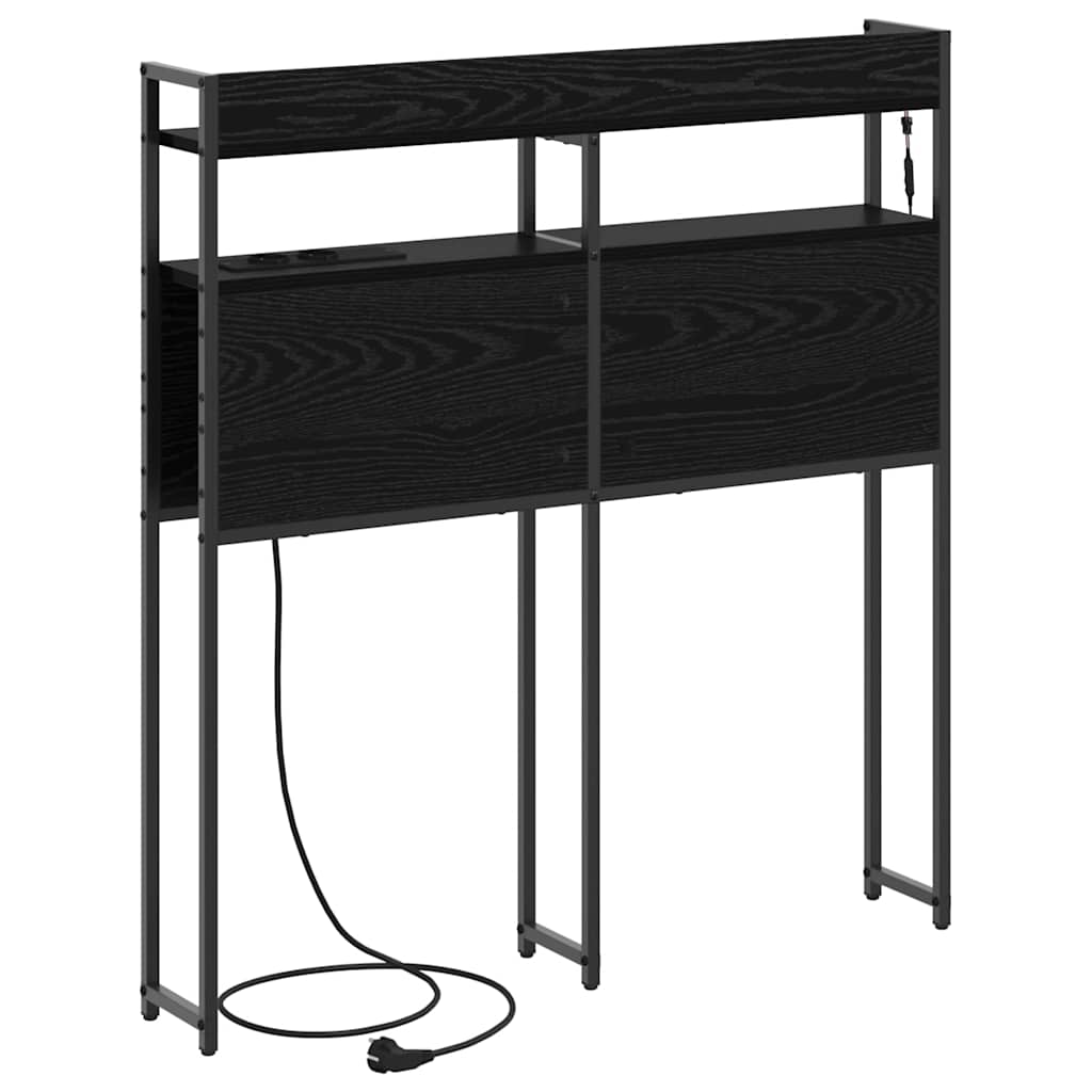 vidaXL Aufbewahrungskopfteil Schwarz Eichen-Optik 75 x 15 x 98 cm