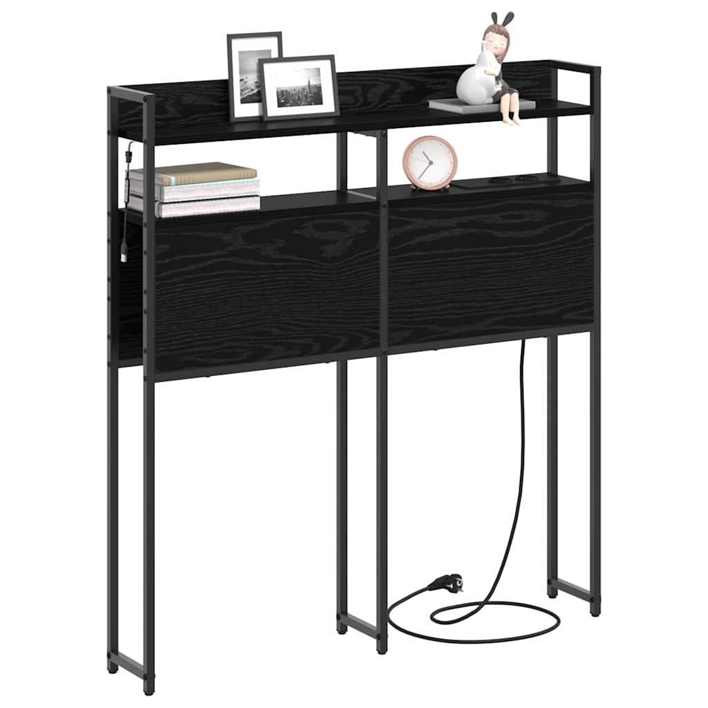 vidaXL Aufbewahrungskopfteil Schwarz Eichen-Optik 75 x 15 x 98 cm