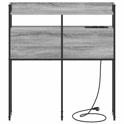 Aufbewahrungskopfteil mit Regal Grau Sonoma 75 cm Holzwerkstoff