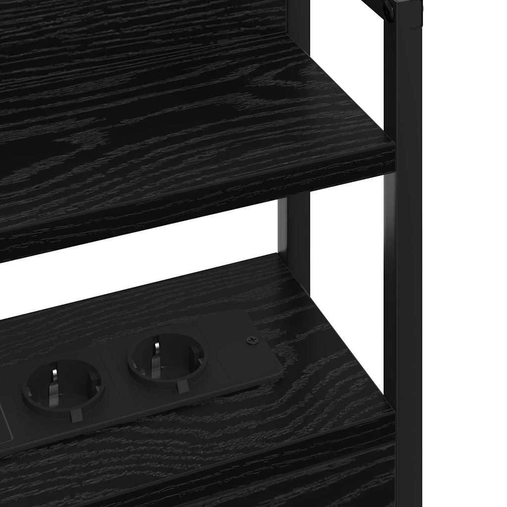 vidaXL Aufbewahrungskopfteil Schwarz Eichen-Optik 80 cm Holzwerkstoff