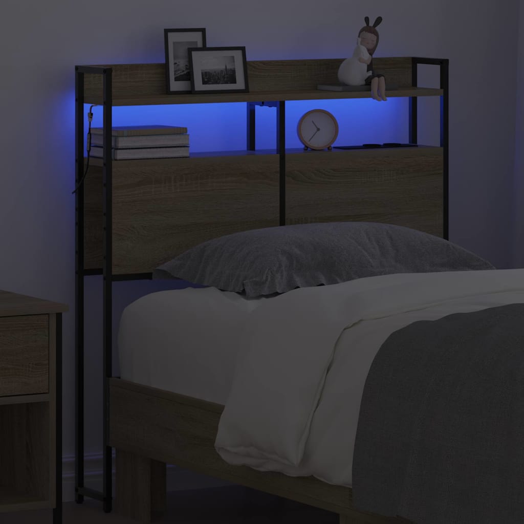 vidaXL Aufbewahrungskopfteil Sonoma-Eiche 80 cm Holzwerkstoff