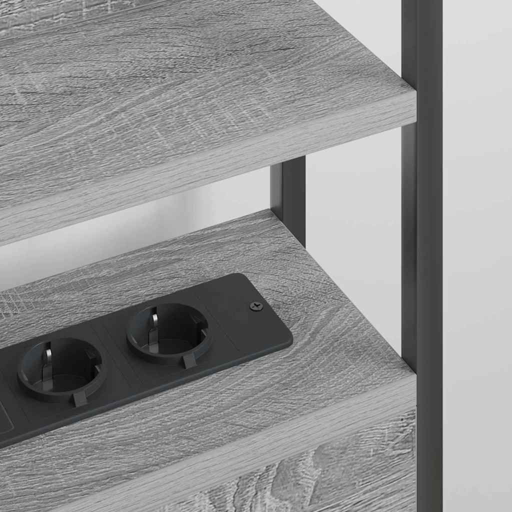 vidaXL Aufbewahrungskopfteil mit Regal Grau Sonoma 80 cm Holzwerkstoff